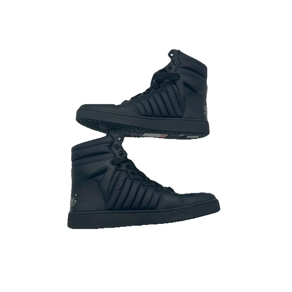 GUCCI Mens Hudson‎ Quilted High Top Sneakers Black - Sz 7/5